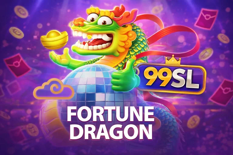 Tampilan FORTUNE DRAGON di 99SL dengan simbol naga emas dan latar oriental elegan