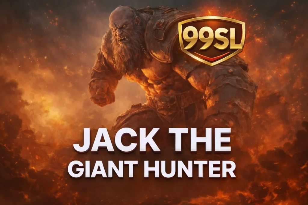 Tampilan permainan JACK THE GIANT HUNTER di 99SL Aplikasi dengan tema petualangan dan karakter raksasa klasik