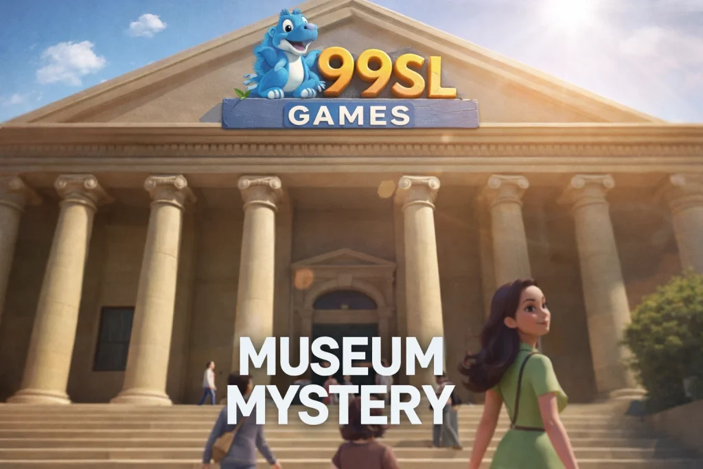 Tampilan utama MUSEUM MYSTERY di platform 99SL dengan latar museum klasik dan artefak kuno